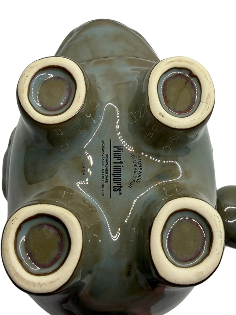 Pier 1 Glazed Elephant Ceramic Teapot in Gray and Brown